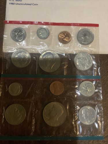 1980 Uncirculated Coin Set U.S Mint Original Government Packaging OGP - Picture 2 of 2