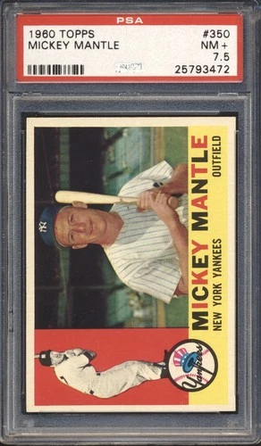 1960 Topps Baseball Mickey Mantle #350 PSA 7.5 NEW YORK YANKEES NM+ HOF