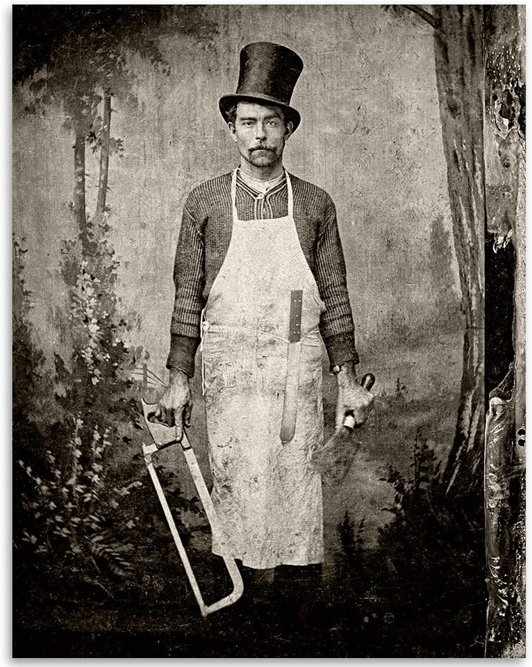 Creepy Old Butcher 11X14 Unframed Poster Weird Bizarre Oddities Strange Curious