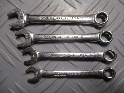 SNAP-ON TOOLS  Lot of 4 Combination Wrenches 6pt 1/4 9/32 5/18 11/32 SnapOn USA