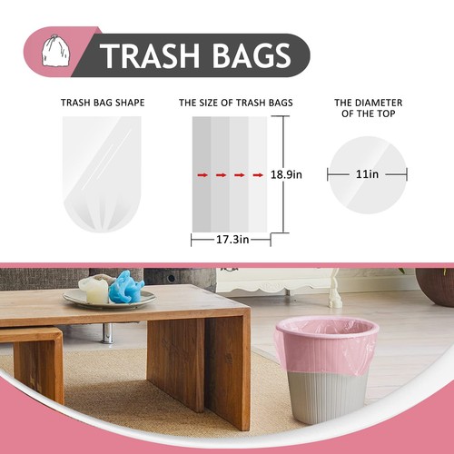 Bolsas de basura fuertes de 2 galones 120 cuentas bolsas de basura baño papelera... - Imagen 2 de 7