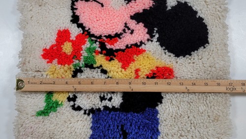 Vintage Mickey Mouse Latch Hook Rug Retro Disney Wall Hanging 27”x17” - Picture 3 of 4