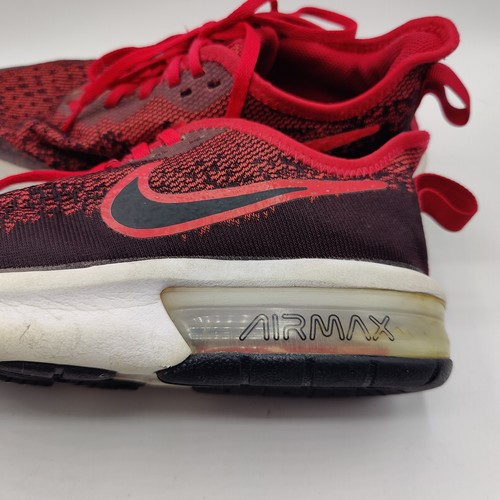 Nike Air Max Sequent Juvenil 5Y Zapatos para Correr AQ2244-002 Rojo Negro - Imagen 7 de 13