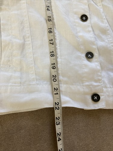Michael Stars Jeans Leinen Jacke Damen Gr. S weiß Küste Strand maritim 179 $ - Bild 13 von 13