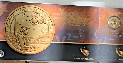 2019 $1 Native American Coin and Currency Set with OGP &amp; COA - space theme - Picture 1 of 5