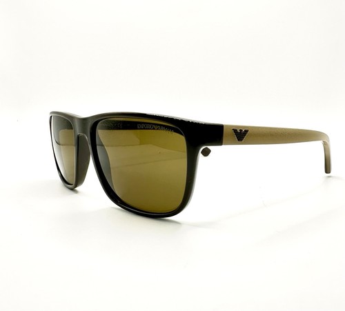 New Authentic EMPORIO ARMANI EA 4087 5562/73 Brown And Olive Sunglasses
