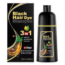 MEIDU Black Hair Dye Shampoo 3 in 1 for Gray Coverage Instant Hair Color