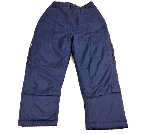 Kids Boys Girls Climate Control Snow Pants Size M 5 - 6 Navy Ski Zipper Pockets - Picture 1 of 17