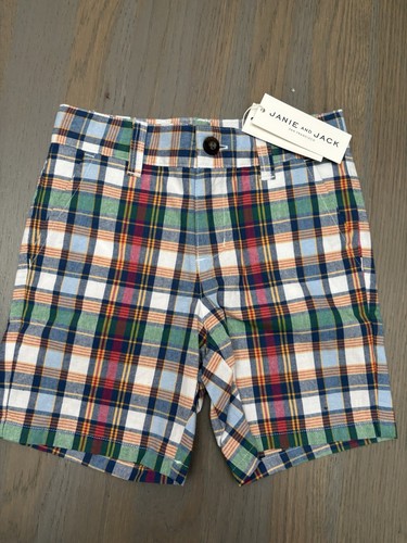 NWT Janie and Jack boy 3-piece pink polo plaid shorts SPRING SUMMER set 4 TWINS - Picture 5 of 9