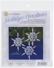 Nostalgic Christmas Beaded Crystal Ornament Kit Shimmer Snowflakes Makes 3