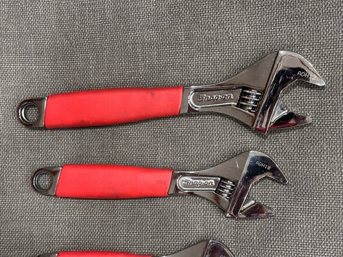 Snap on Tools 4 Piece Red 6, 8, 10, 12" Adjustable Wrench Set USA - Bild 3 von 4