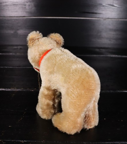 Antiguo peluche de paja oso de baile con cadena nasal / juguete antiguo Teddy #D - Imagen 4 de 5