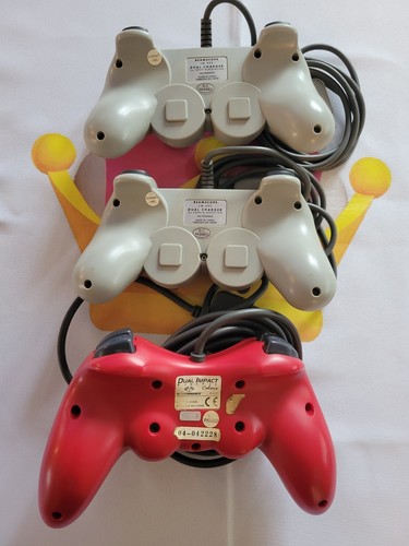 2X Dual Charger 1x Red Impact Controller for Sony Playstation 1 PS1 Beamscope - Picture 2 of 2
