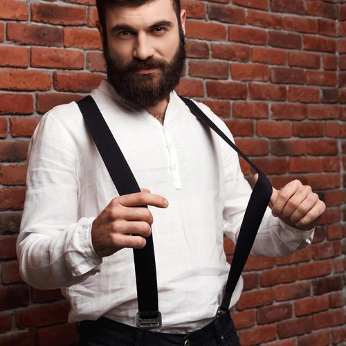 Big and Tall Suspenders - Black for Men's Jeans & Pants  - Picture 3 of 7