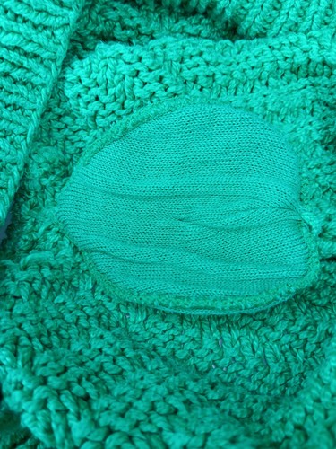 Vintage 80s Liz Claiborne Women's Medium Cropped Sweater Green Chunky Knit - Picture 7 of 8