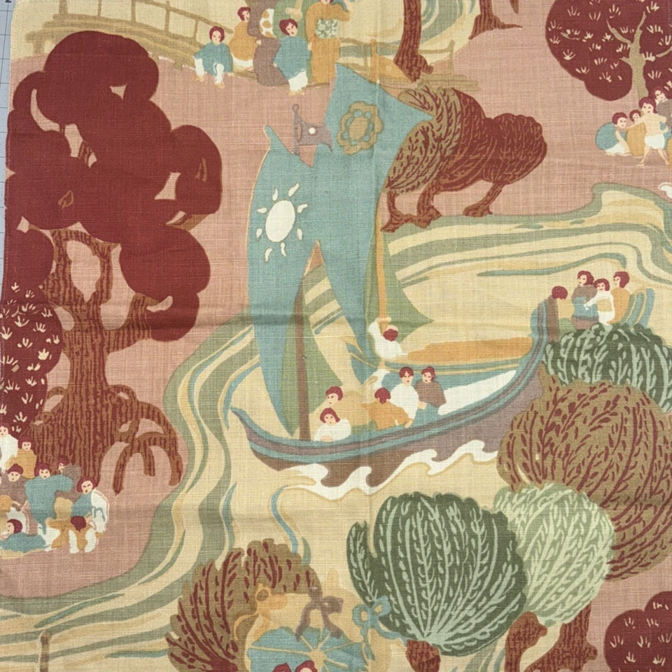 Schumacher "Pearl River" Linen Decor Fabric 26" Square Sample #25 - Image 2 of 4