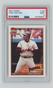 1991 TOPPS TONY GWYNN 107058641 PSA 9 SAN DIEGO PADRES #180