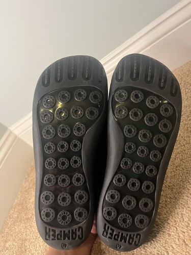 Women's CAMPER Peu Circuit Black Leather Lace Up Barefoot Sneakers Size 9 | 40 - Picture 7 of 8