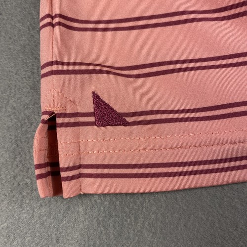 Untuckit Men’s XL Pink Striped Performance Polo Cronos Double Stripe - Picture 6 of 6
