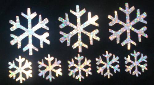 snowflake silver HOLO IRON-ON hotfix diy TRANSFER Patch applique holographic - Afbeelding 1 van 1