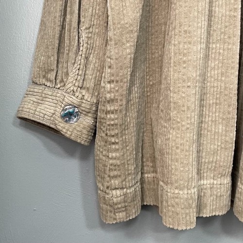 Cappotto donna all'interno taglie forti 3X marrone largo balena velluto a coste giacca lavoro Lagenlook - Foto 5 di 11