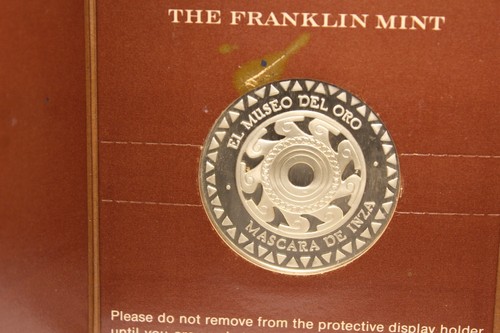Frankling Mint Silver 925 GP COIN 1977 El Museo Del Oro "MASCARA DE INZA" - Picture 13 of 13