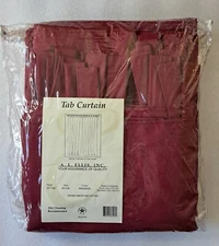 NWT A. L. Ellis Curtain Tab Top (2W) 160" x 84" Bordeaux Drapes 100% Cotton USA