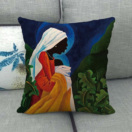 18" Portraits of African women Linen Cotton Throw Pillow Case Sofa Cushion Cover - Picture 12 of 24