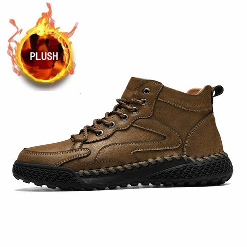 Zapatos de senderismo al aire libre para hombre Botas de nieve al tobillo Felpa Antideslizantes Tenis de caña alta - Imagen 30 de 30