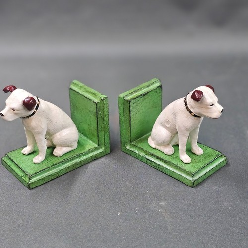 1 Paar Buchstützen Hunde Gusseisen  11 cm - Bild 1 von 4