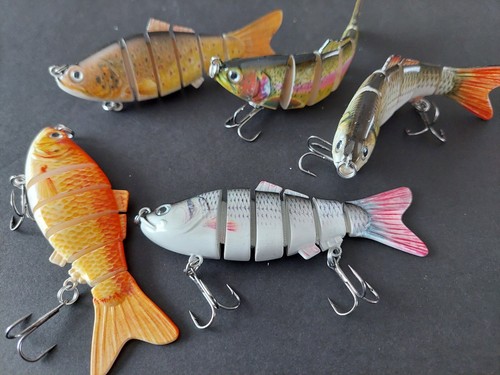 Lifelike swimbait crankbait fishing lures 5 pack lot tackle box multi jointed - Picture 8 of 14