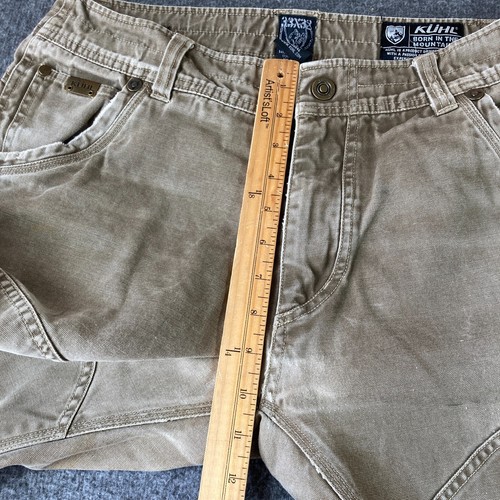 Kuhl the Law Outdoor Pants Men 33X32 Brown Vintage Patina Dye Double Knee - Picture 10 of 16