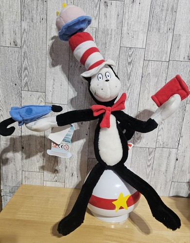Dr Seuss Cat In The Hat Balancing Toy on Ball Talking Plush 16 in. Vtg. 2003 