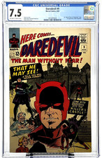 DAREDEVIL #9 CGC 7.5 KEY 1st MARVEL POP ART LOGO 1965  NEWLY GRADED CLEAR CASE