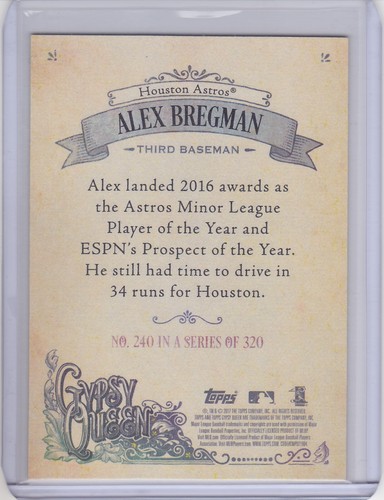 Alex Bregman - 2017 Topps Gypsy Queen #240 - Rookie RC - Houston Astros - Picture 2 of 2