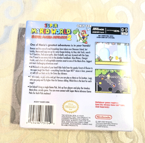 Super Mario World: Super Mario Advance 2 (Game Boy Advance) New & Sealed - Picture 2 of 4