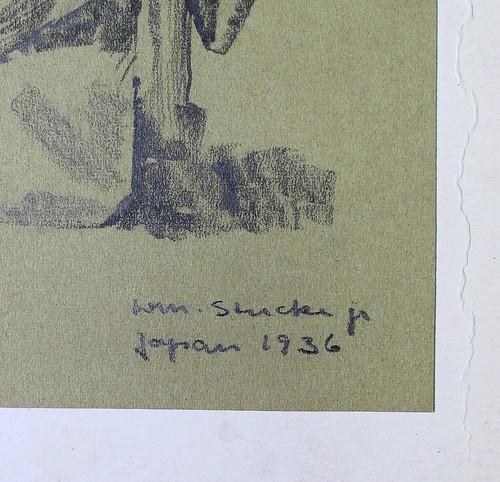 STUCK (?) - Japanische Frau (Japan 1936). Handsignierte Zeichnung. - Picture 2 of 2