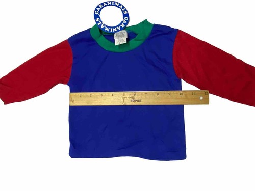 Vintage Garanimals Toddler Shirt Long Sleeve Red Blue Green Size 18 Months NWT - Picture 4 of 6