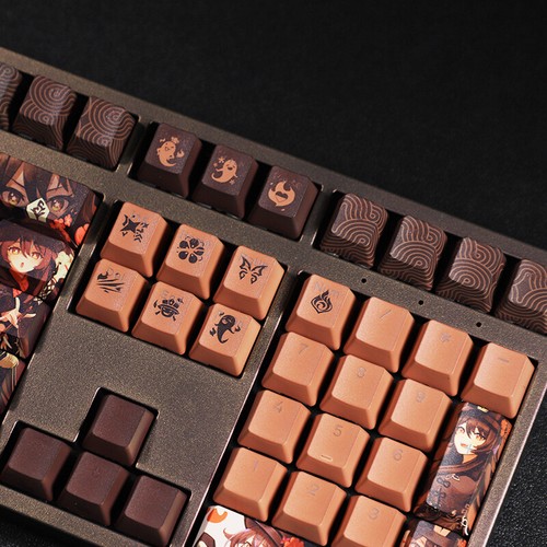 Genshin Impact Hu Tao Transparent 108 Keys PBT Keycaps Cherry MX for Mechanical - Picture 12 of 12