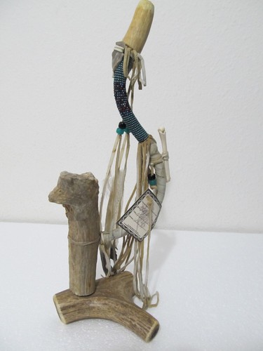 Pipa Navajo Antler Peace, estilo nativo americano original por Mary Pino ~14" de alto - Imagen 6 de 18
