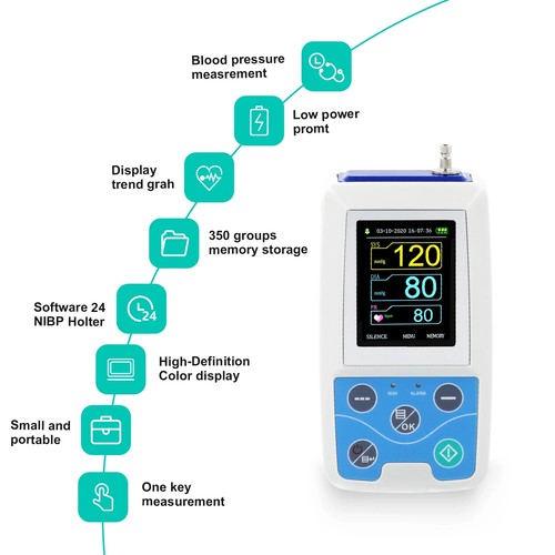 24h Ambulatory Blood Pressure Monitor NIBP Holter ABPM50,PC Software,CE/FDA - Picture 14 of 15