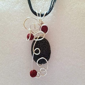 Lava-Diffuser-Aromatherapy-Essential-Oil-Scent-Silver-Wire-Wrapped-Handcrafted