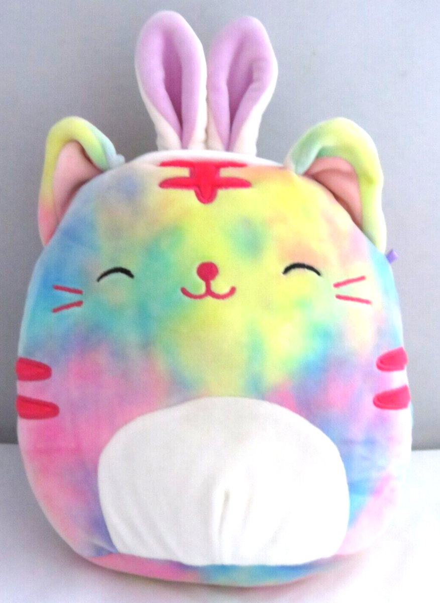 Squishmallow Easter Rainbow Cat Bunny Ears 2020 Kellytoy Limited Edition