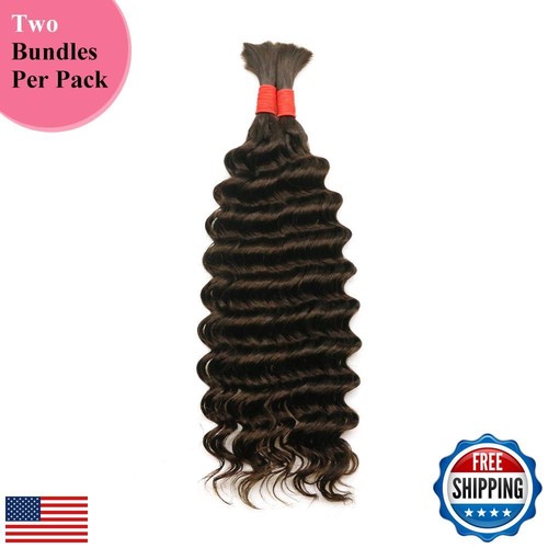 Deep Wave Capelli Umani Bulk per Treccia Senza Trama 100 g (1 Confezione-2 Pacchetti) 100% - Foto 4 di 5