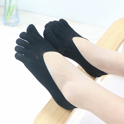 3Pairs Women Cut Crew Ankle Five Finger Toe Socks Low Invisible No Show - Picture 2 of 12