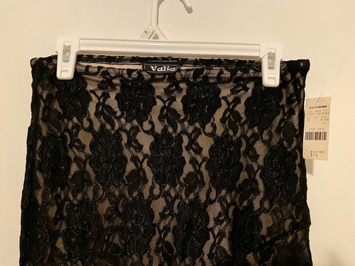 Vintage asymmetrischer Valia Blumen schwarz Spitze Overlay Rock von Joyce Leslie  - Bild 3 von 10