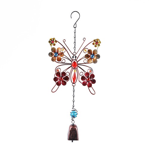 Butterfly Silhouette Garden Wind Chime Outdoor Hanging Metal Ornament Decoration - Picture 11 of 13