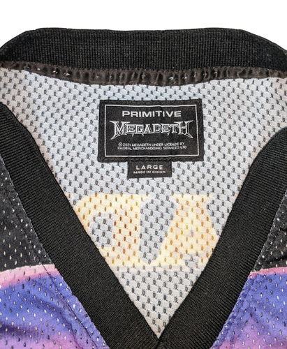 MEGADEATH X Primitive Mesh Jersey Rattlehead Mens Sz LARGE Graphic Black Purple - Picture 12 of 15