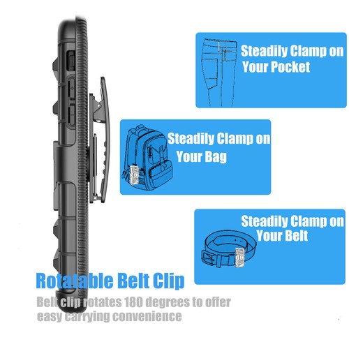 Rugged Stand Case Heavy Duty Hard Cover Shockproof Belt Clip w/ Kickstand - Picture 9 of 48