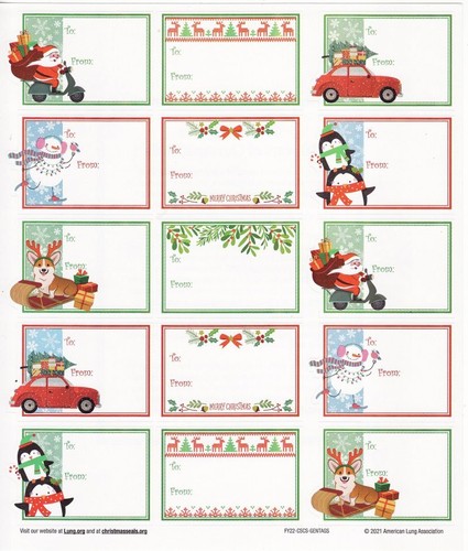 121-1.2pac, 2021 ALA National Design U.S. Christmas Seal Packet - Picture 5 of 12